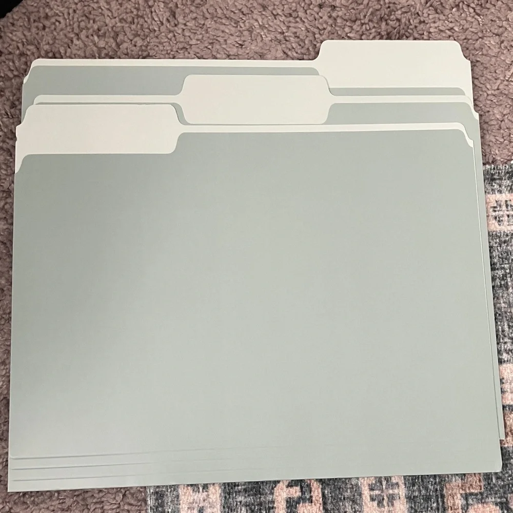 Set of two tone Green File Folders